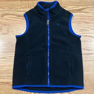 Boys Polo Ralph Lauren black fleece with royal trim, size 7